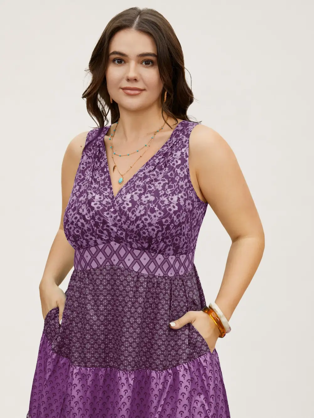 Bandana Patchwork Floral Sleeveless Dress