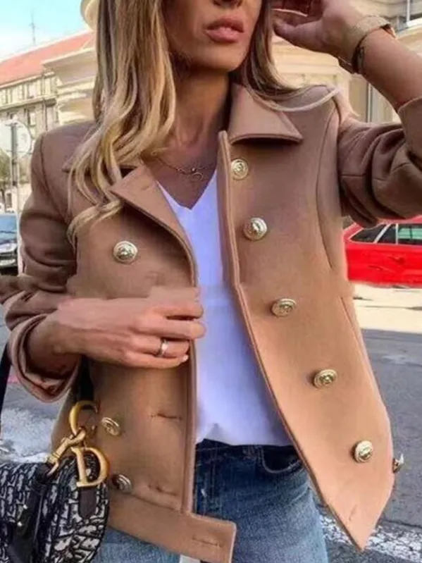 Buttoned Plain Casual Regular Fit Blazer