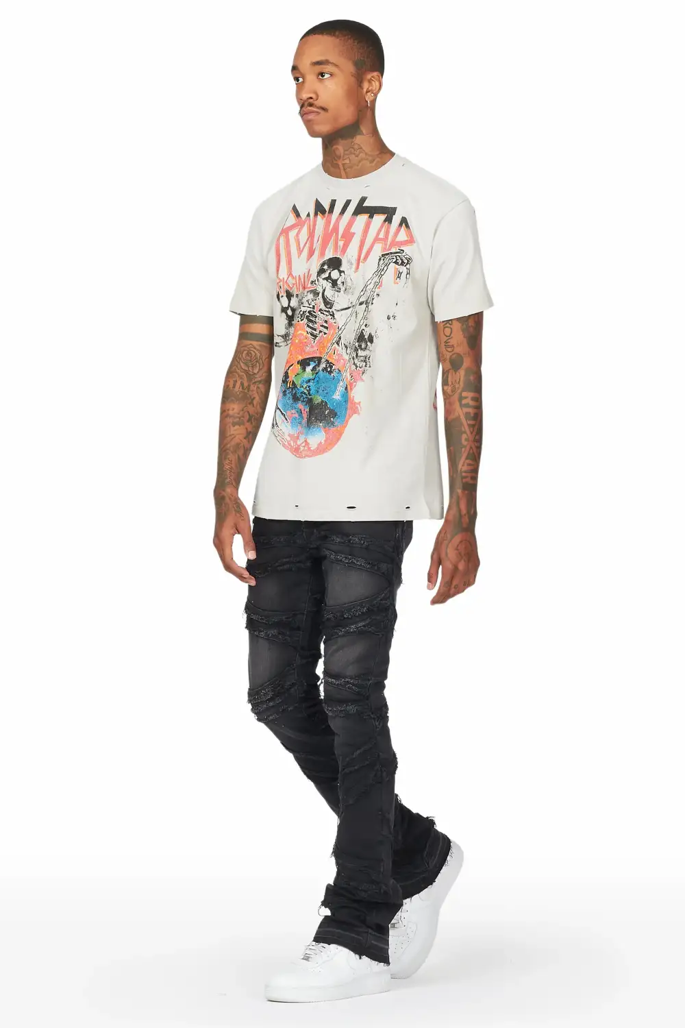 Norbert Dark Stacked Flare Jean