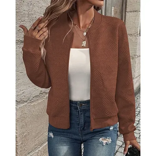 Women's Texture Sweatshirt Waffle Sweatshirt  Pullover Hoodie Sweatshirt Plain Streetwear Casual Long Sleeve Hooded Regular Tops Street Holiday Going out Buttons Black White Pink Wine Fall Winter