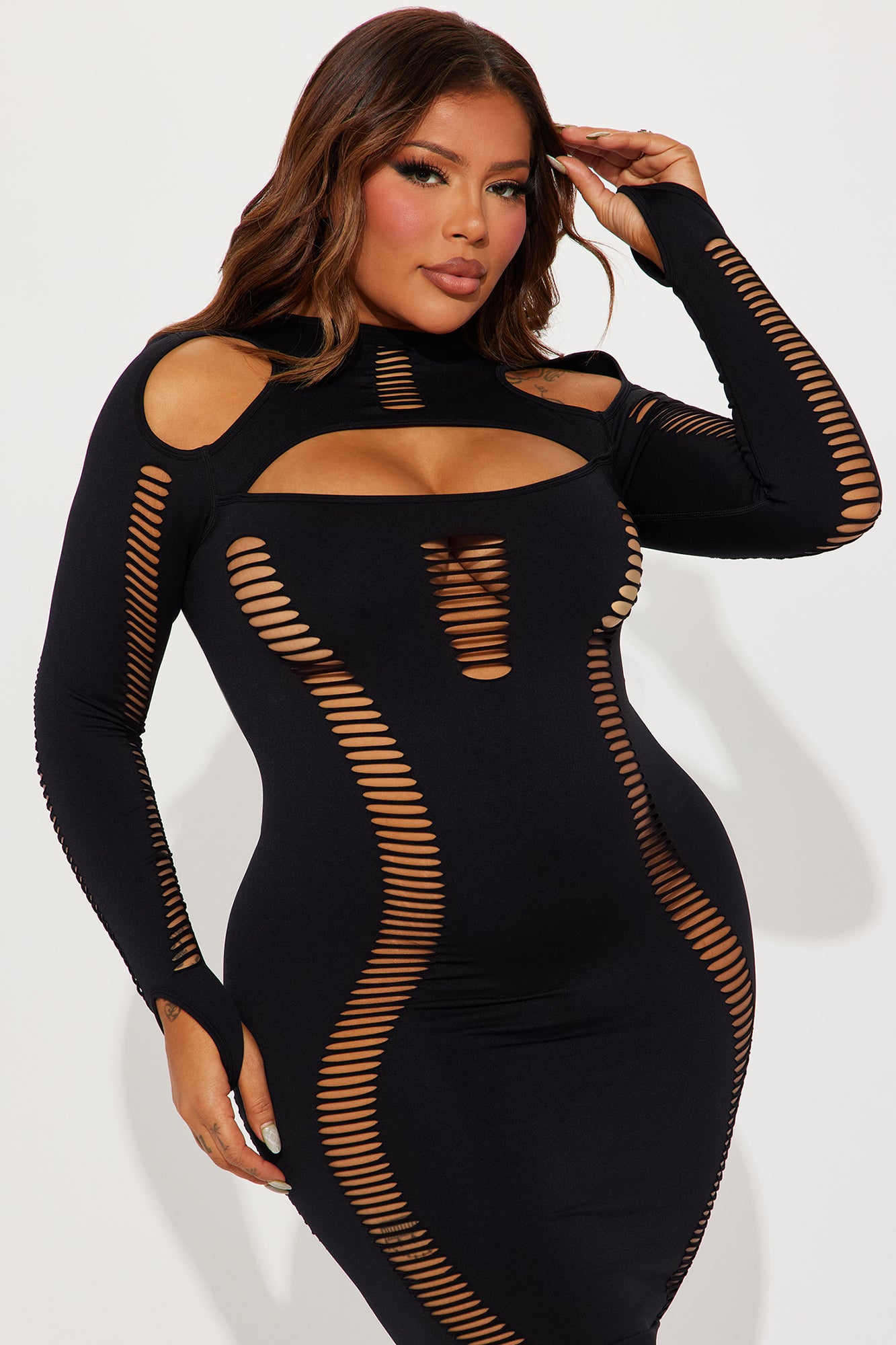 Janet Seamless Mini Dress - Black