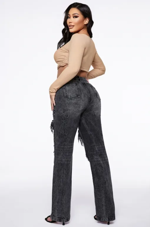 90s Vintage Thigh Distressed Baggy Jeans