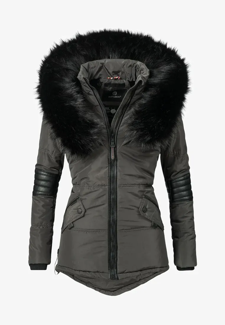 Winter short  parka coat black