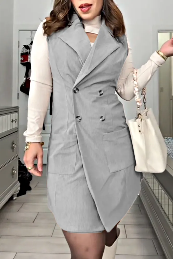 Women's sleeveless corduroy vest jacket