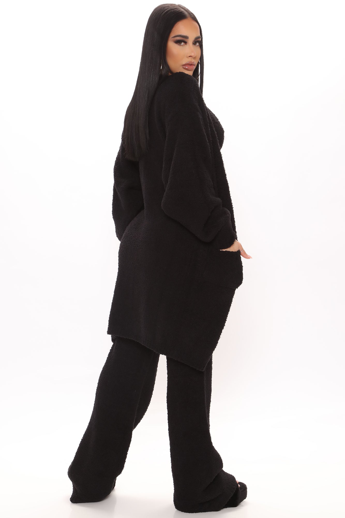 Living In It Cozy 3 Piece Pant Set - Black