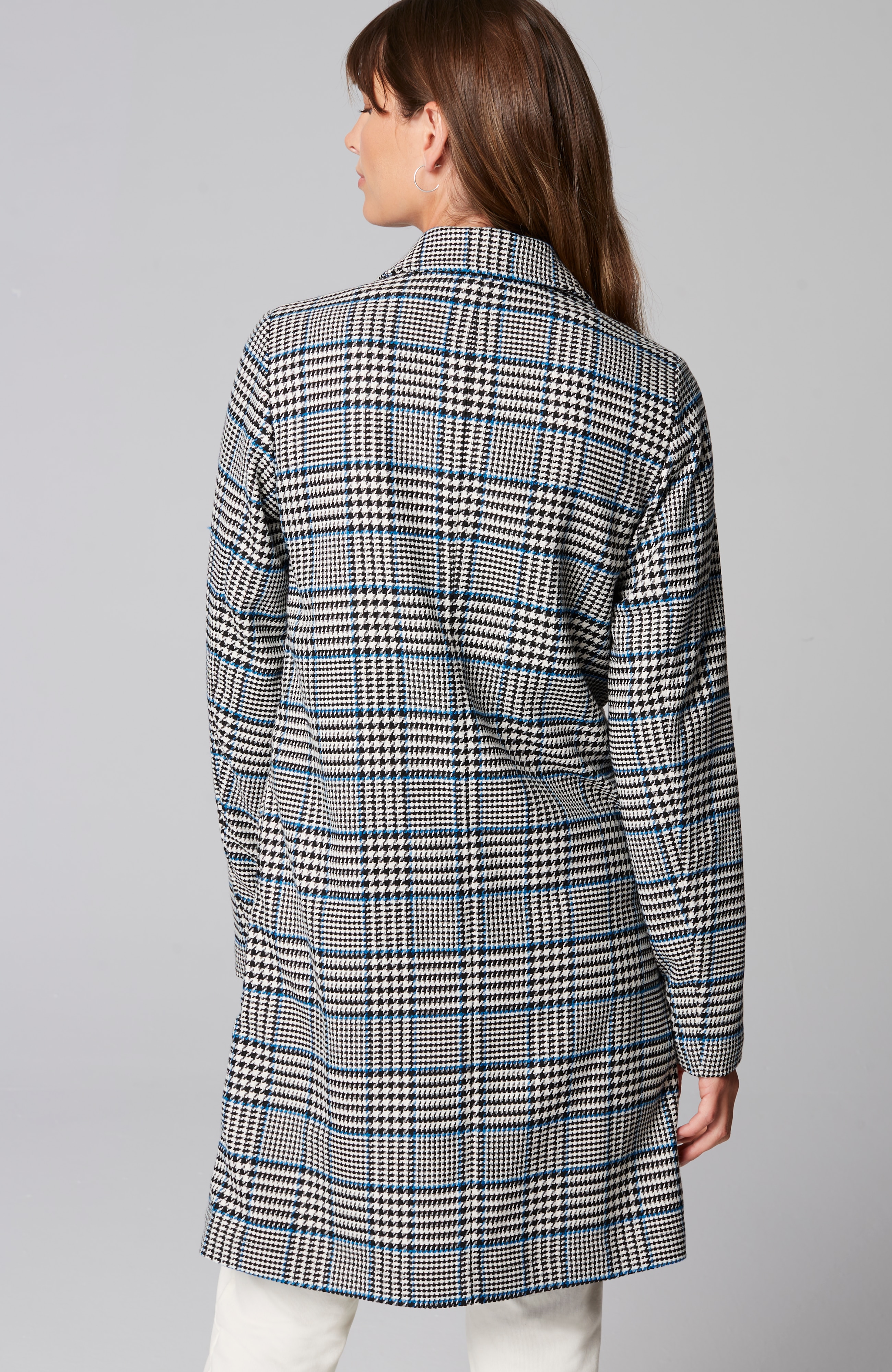 Long Plaid Duster Jacket
