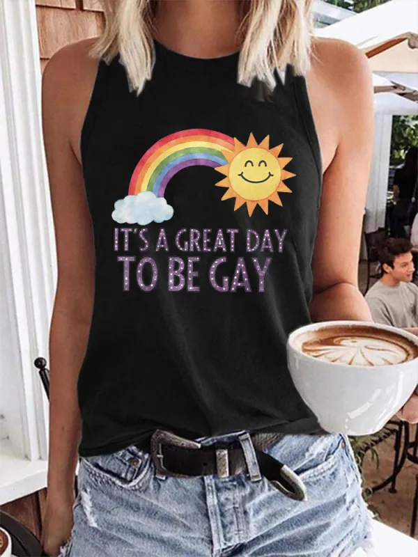 Women's It'S A Great Day To Be Gay Crew Neck Vest