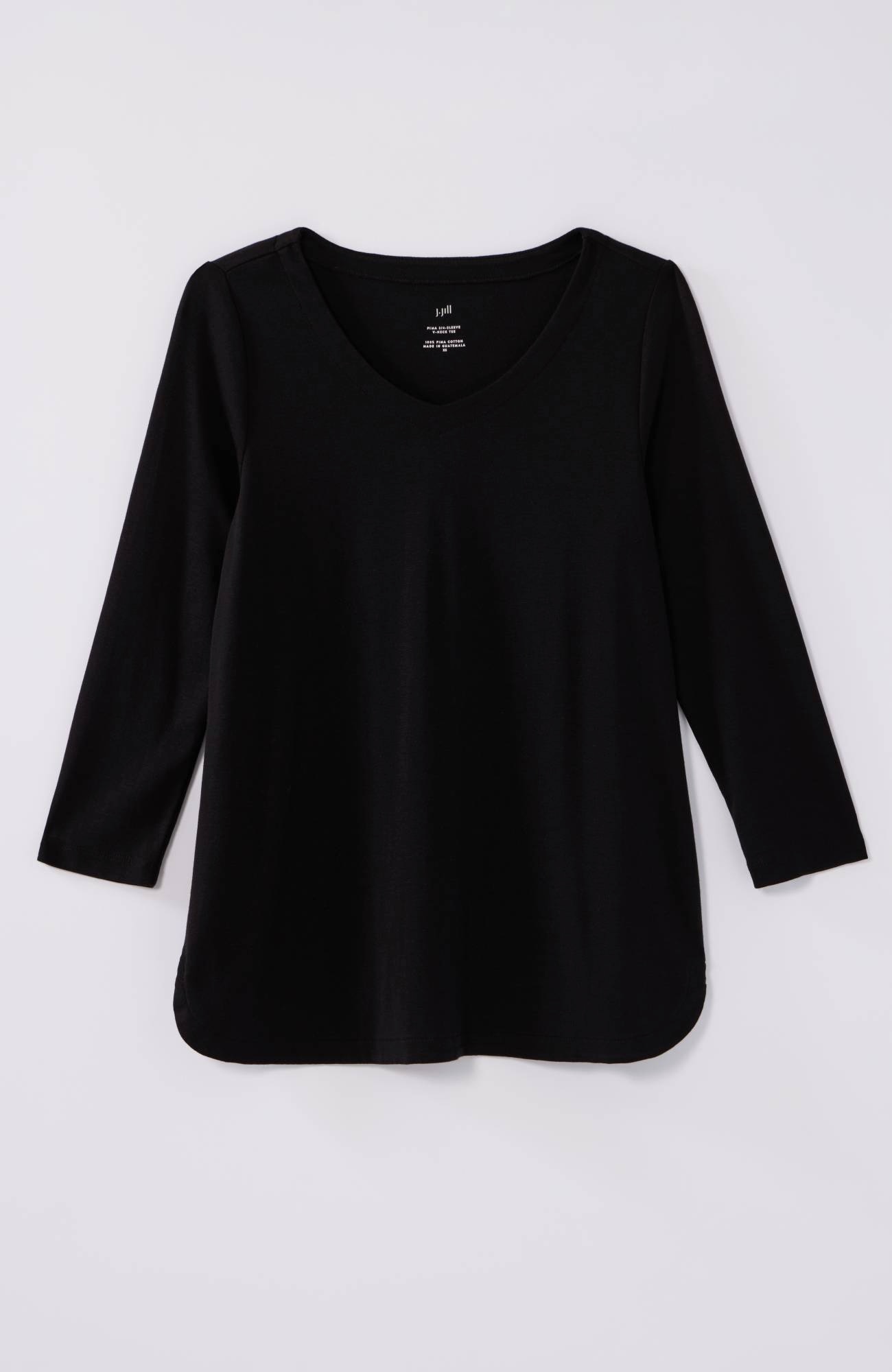 pima 3/4-sleeve v-neck tee