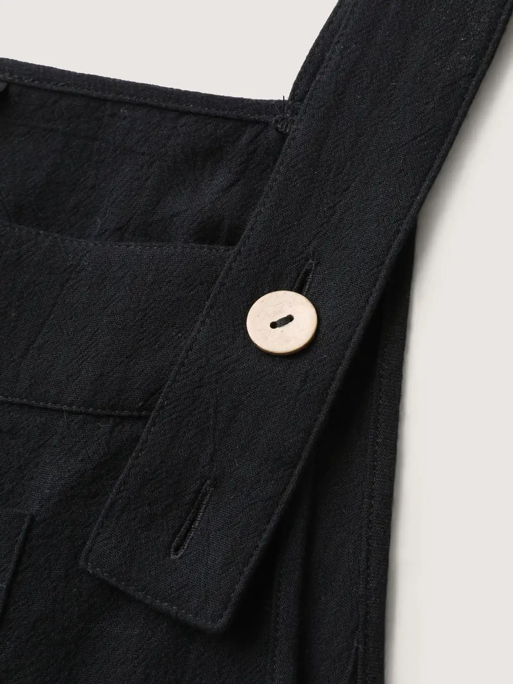 Pure Cotton Diagonal Pockets Midi Dress