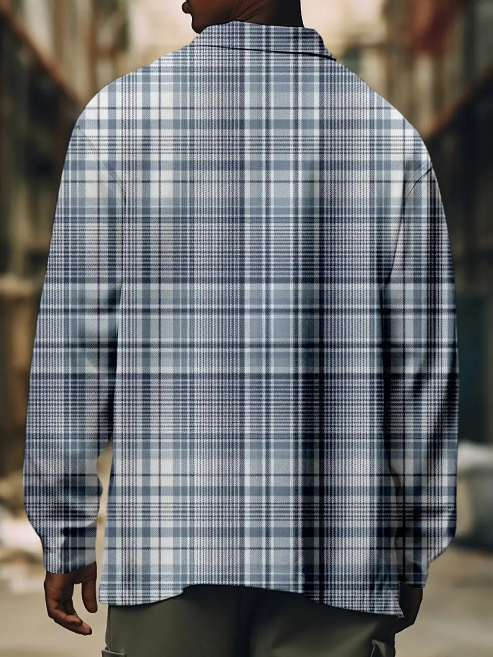 Men's Corduroy Geometric Retro Print Shirt Jacket