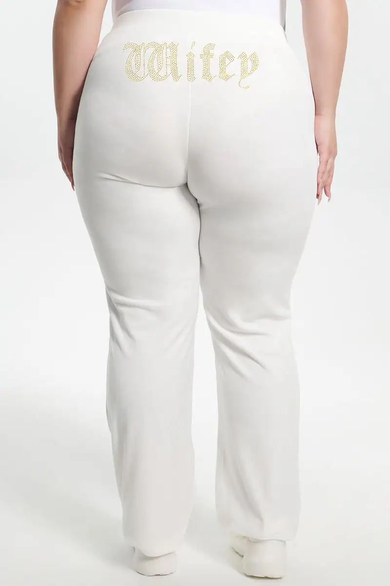Wifey Big Bling Velour Track Pants