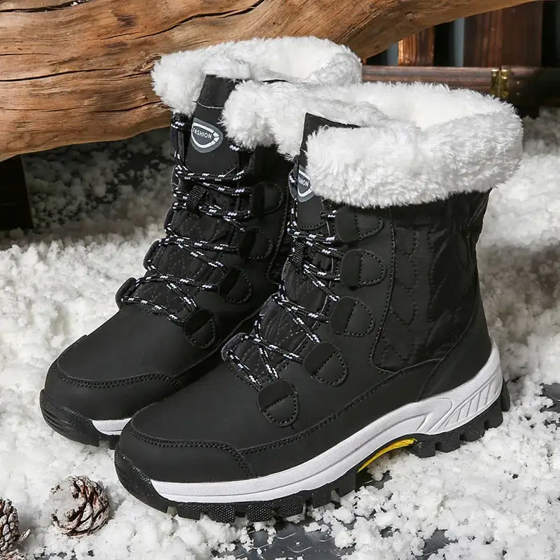 Cilool Women's Ankle Boots Warm Snow Boots Winter Shoes