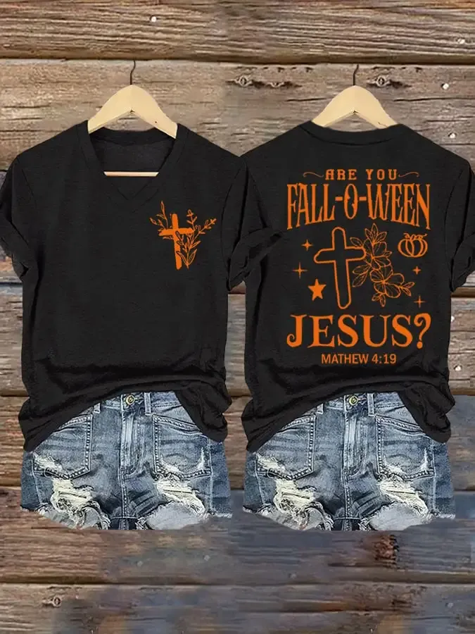 Women's Autumn Style  Print T-Shirt