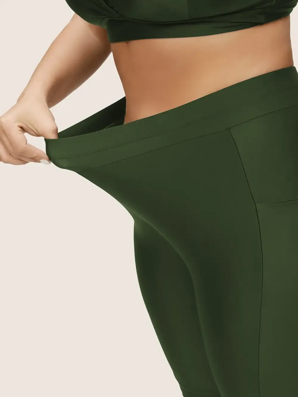 Plain Pocket Side Very Stretchy Skinny Swim Bottom