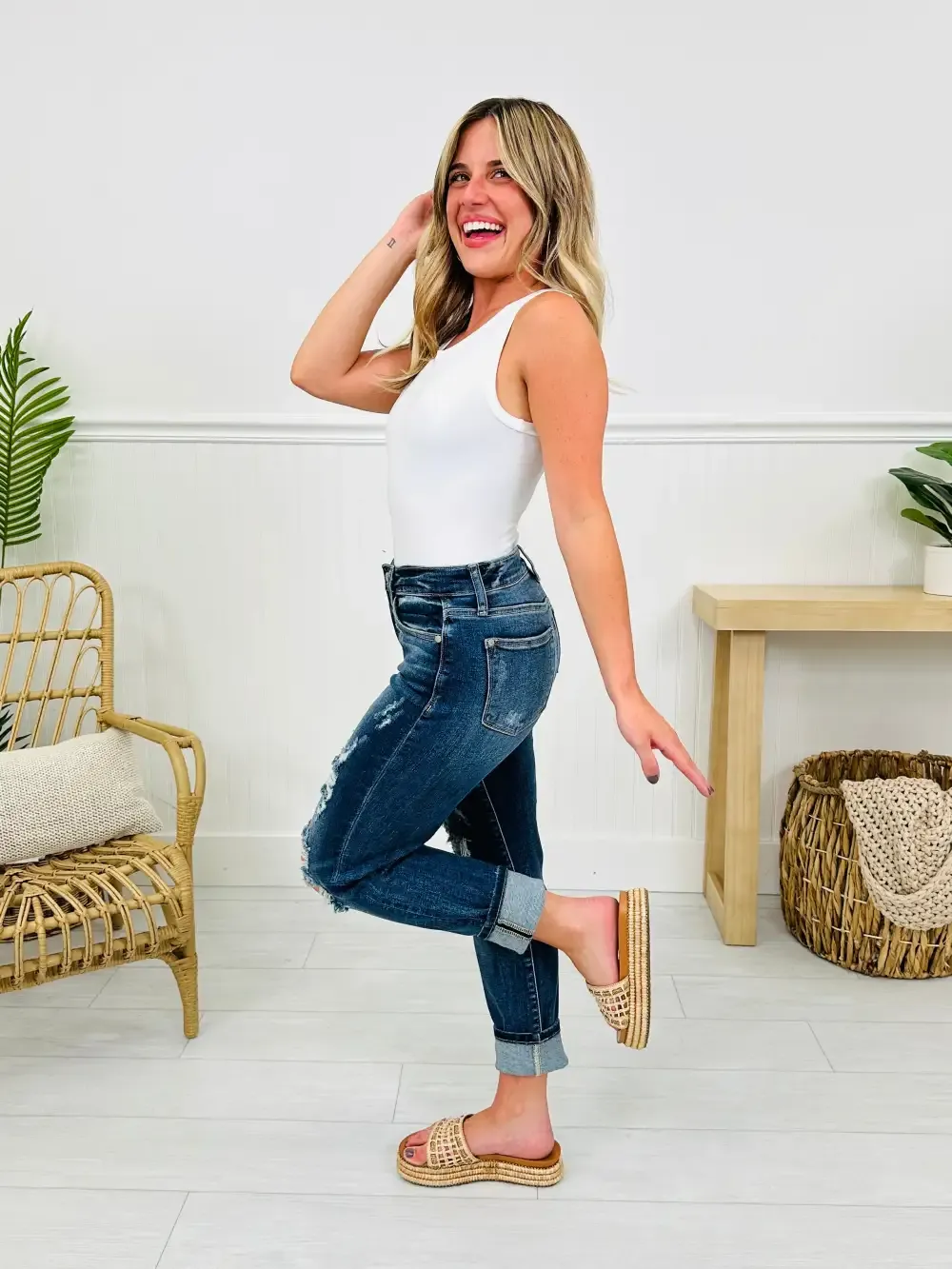Judy Blue Plus/Reg Now Or Never Cropped Boyfriend Jeans
