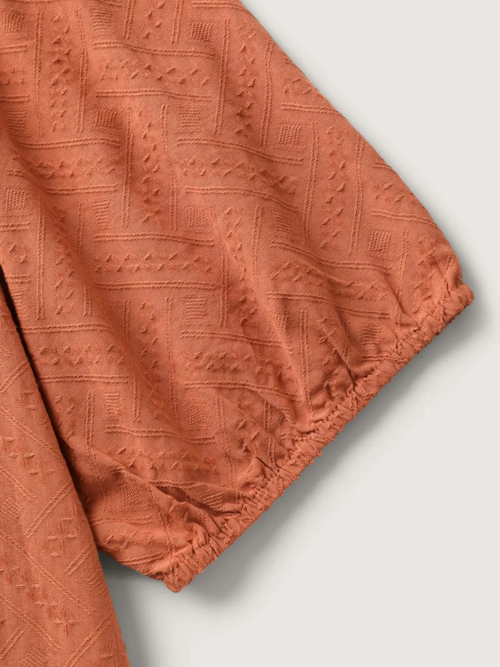 Pure Cotton Textured Tassel Blouse