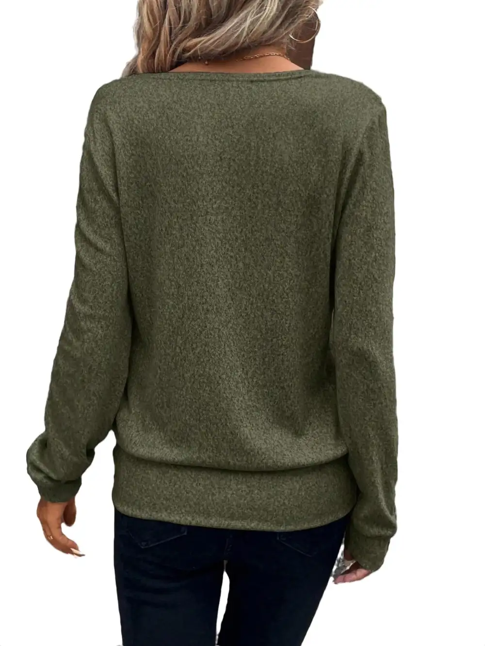 Casual Solid Pullovers Square Neck Light Grey Women Sweatshirts