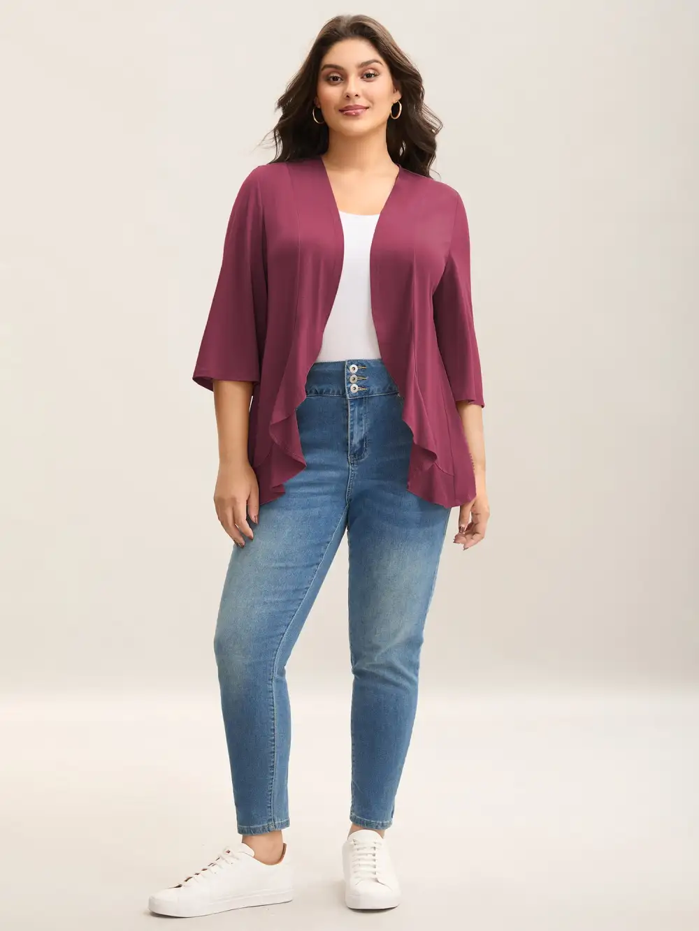Lotus Hem Curvy Kimono Cover-Up