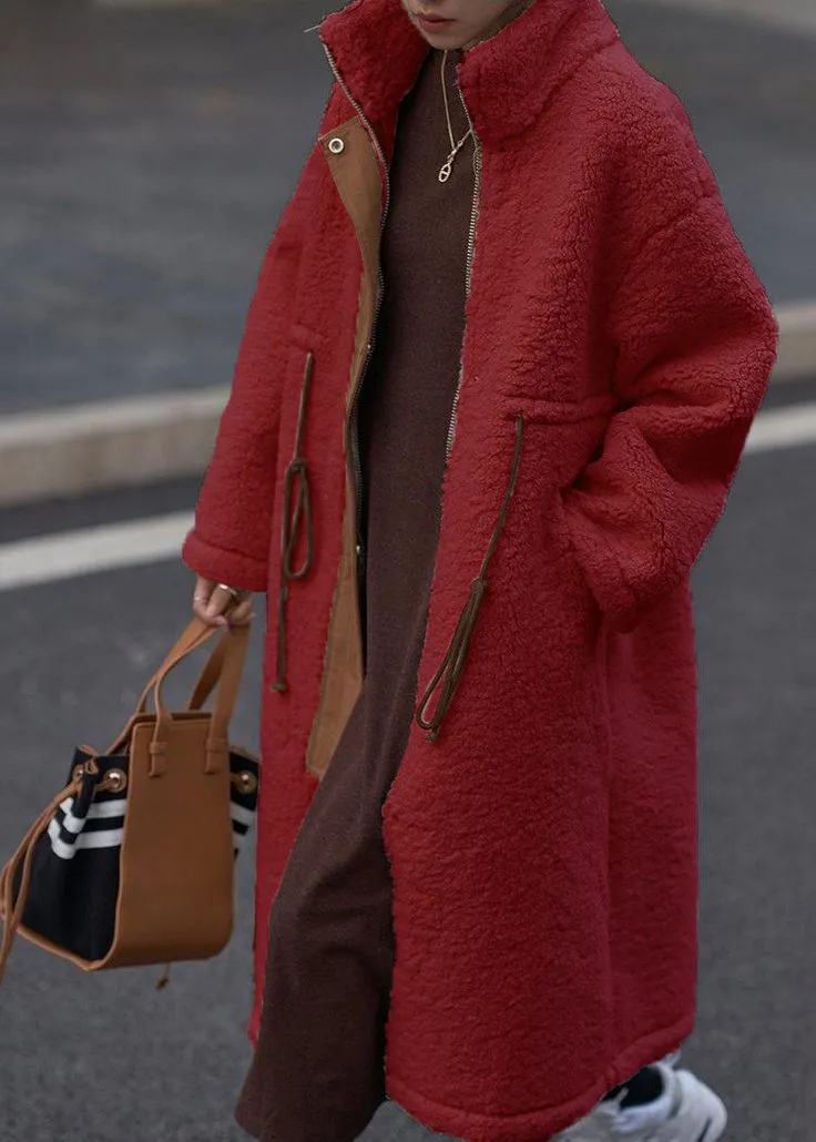 AOVICA-nude Woolen Coats plus size winter coat high neck drawstring jackets(Limited Stock)