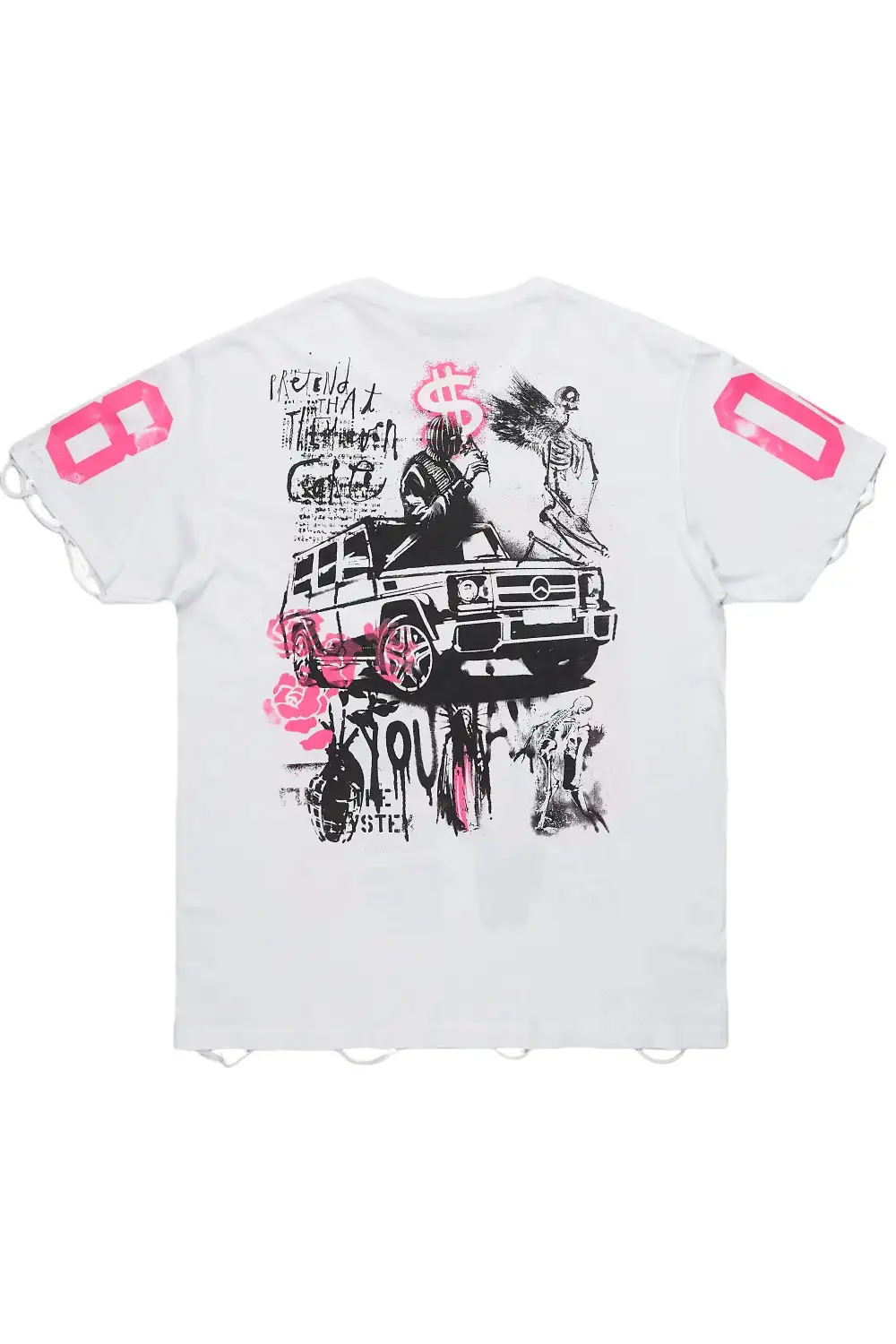 Kammile White/Pink Oversized T-Shirt