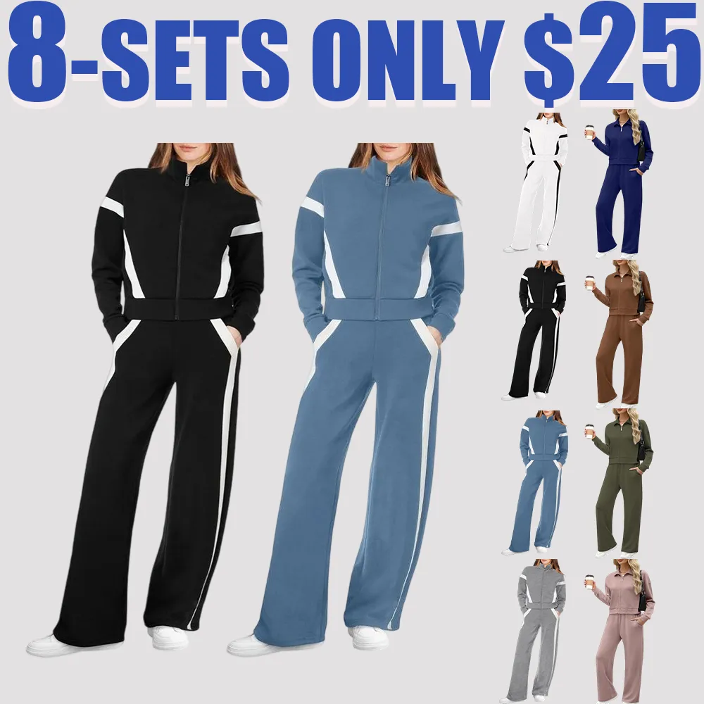 Women’s 2-Piece Lounge Set – Sweatshirt & Wide Leg Pants