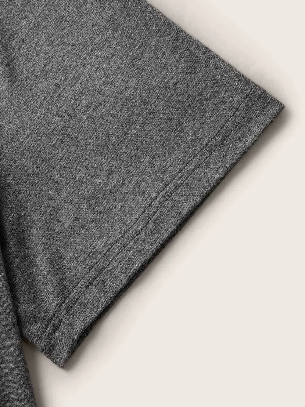 Solid Heather V Neck Curved Hem T-Shirt