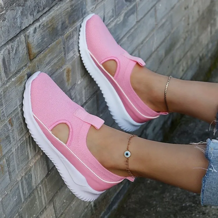 Women Slip on Mesh Knit Flat Loafers Breathable Walking Shoes