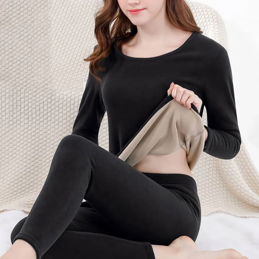 Winter Thermal Underwear Double Layer Warm Lingerie Suit