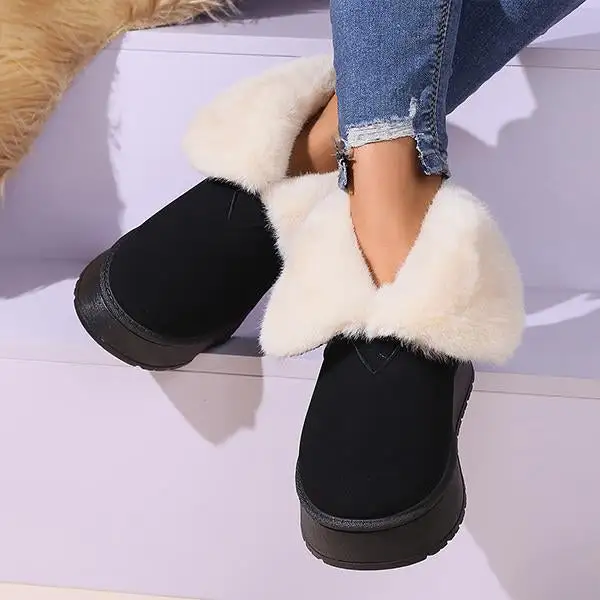 Women's Casual Plush Cuffed Thick-Soled Snow Boots 39973881S