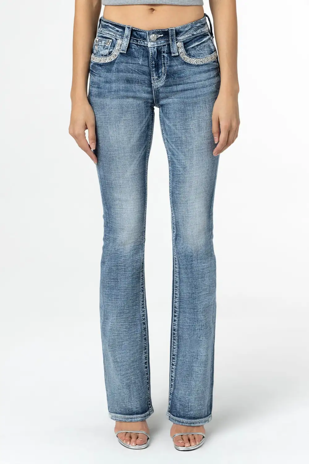 Sparkling Geo Stitch Bootcut Jeans