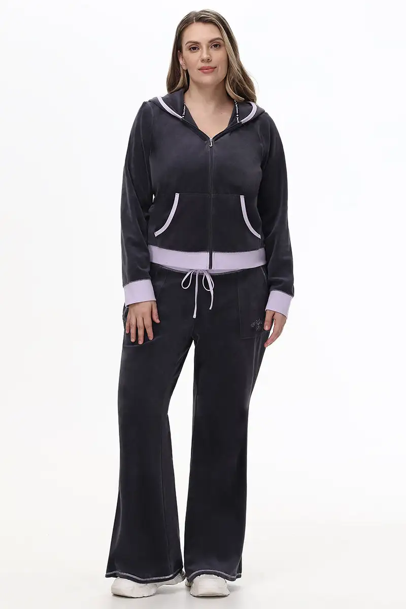 Plus-Size Sweetheart Cotton Velour Track Pants