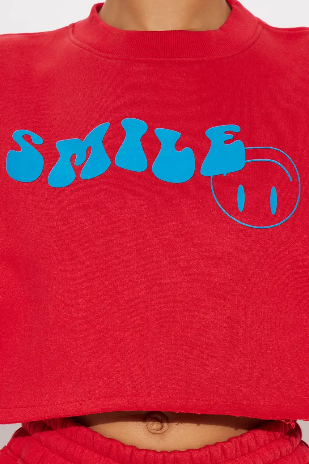 Smile You're On Camera Fleece Pant Set - Red