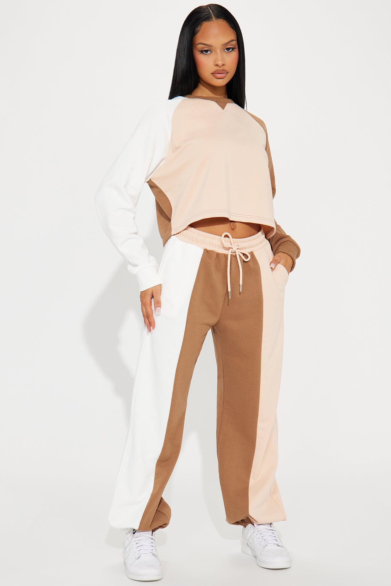 Leaving You Behind Jogger Set - Taupe/combo