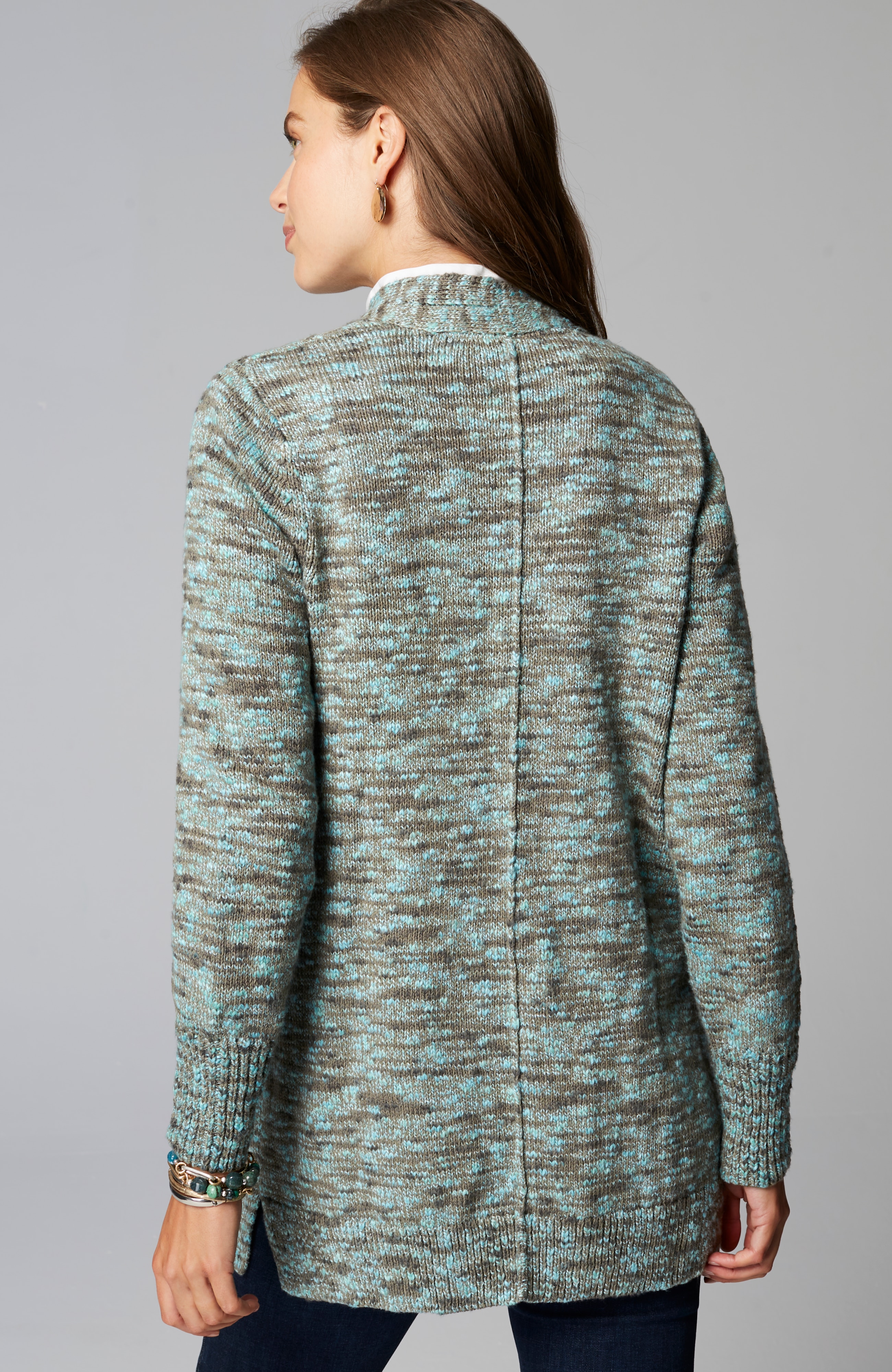 Slub-Textured Space-Dyed Cardi