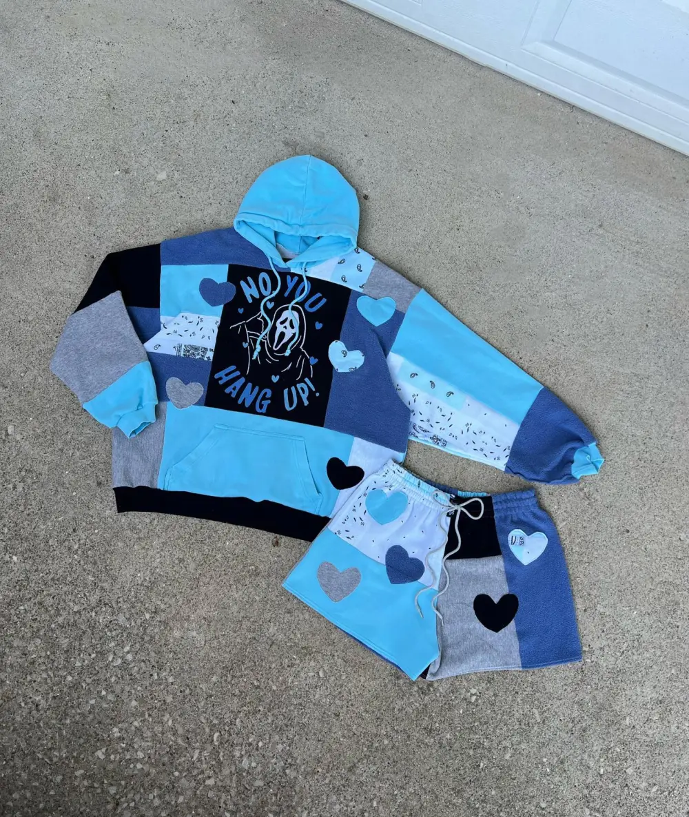 Sky 2 piece set tops and bottoms how perfect and cozy piece for your Halloween day