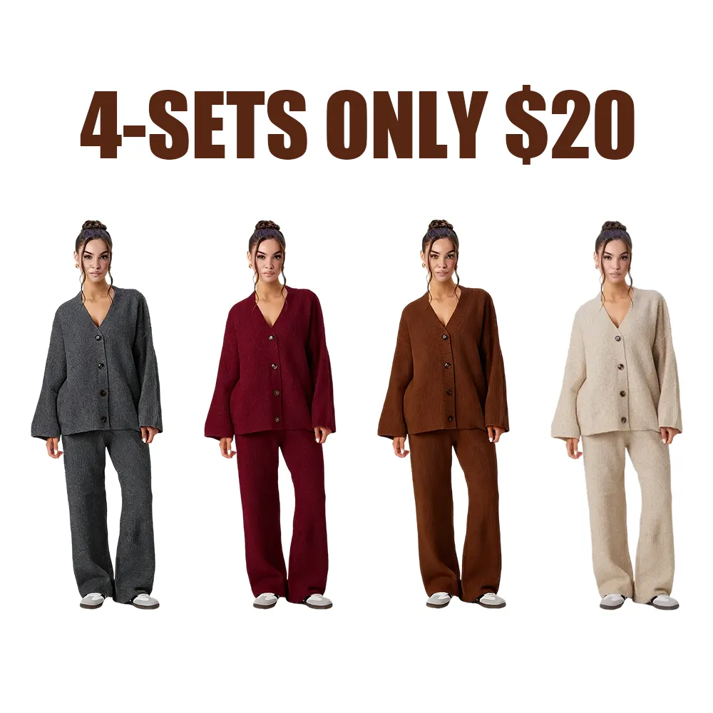 Women's Slouchy Solid Color Two Piece Outfits