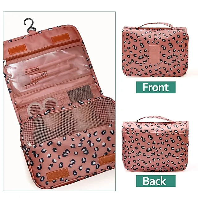 Women's Girls' Cosmetic Bag Oxford Cloth Party Daily Holiday Zipper Large Capacity Waterproof Foldable Embroidery Wine Pink Dusty Rose