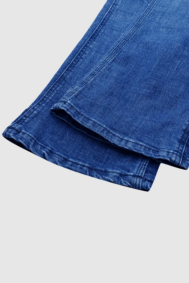 Multi Pocket Mid Rise Bootcut Jeans Without Belt