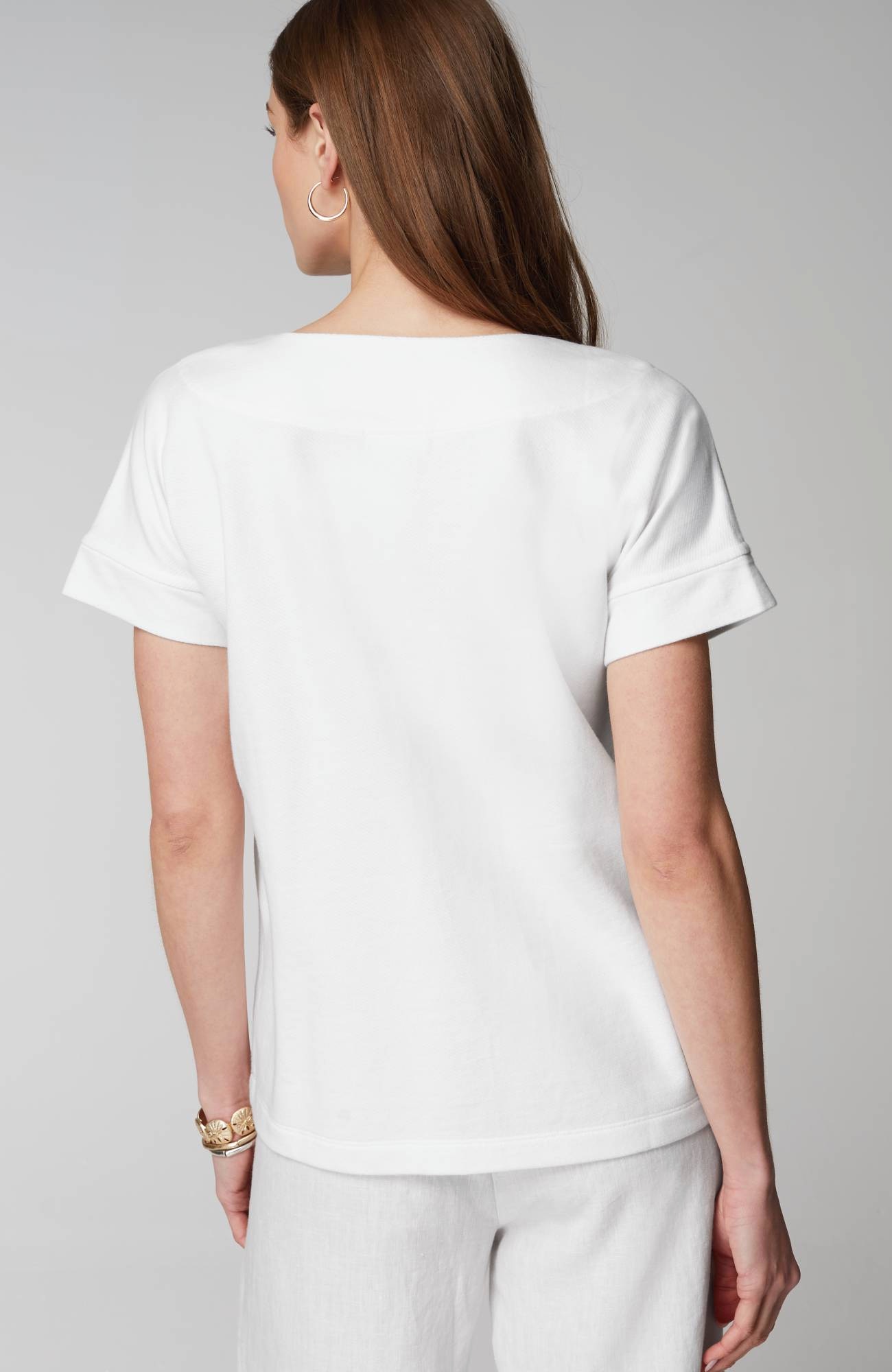 Collared Short-Sleeve Sweatshirt