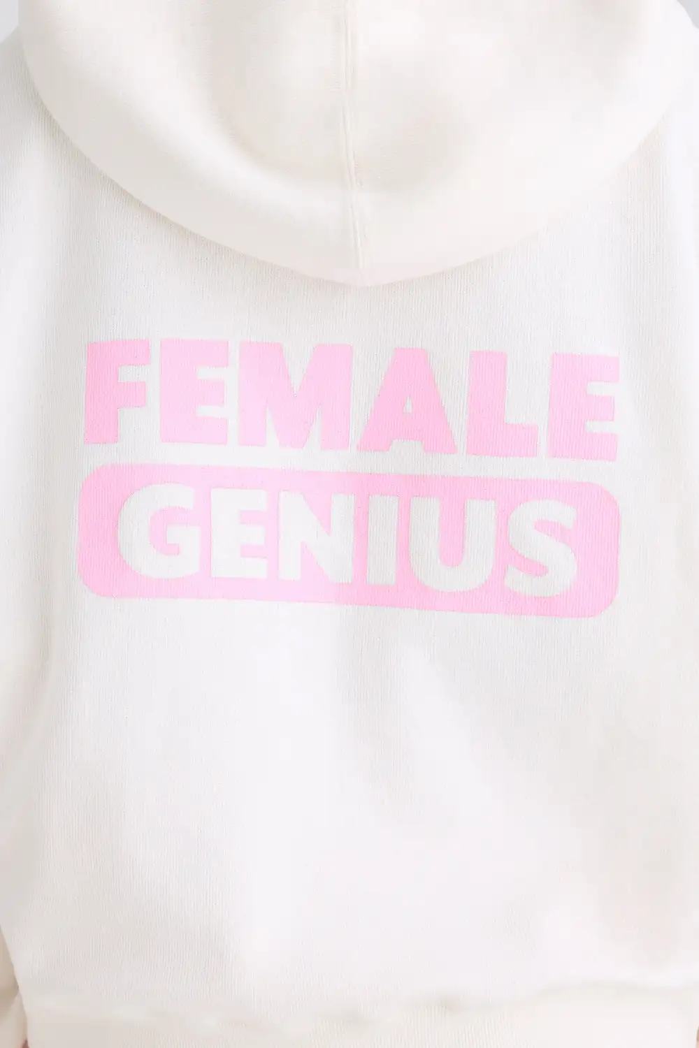 Graphic-Print Hoodie in White