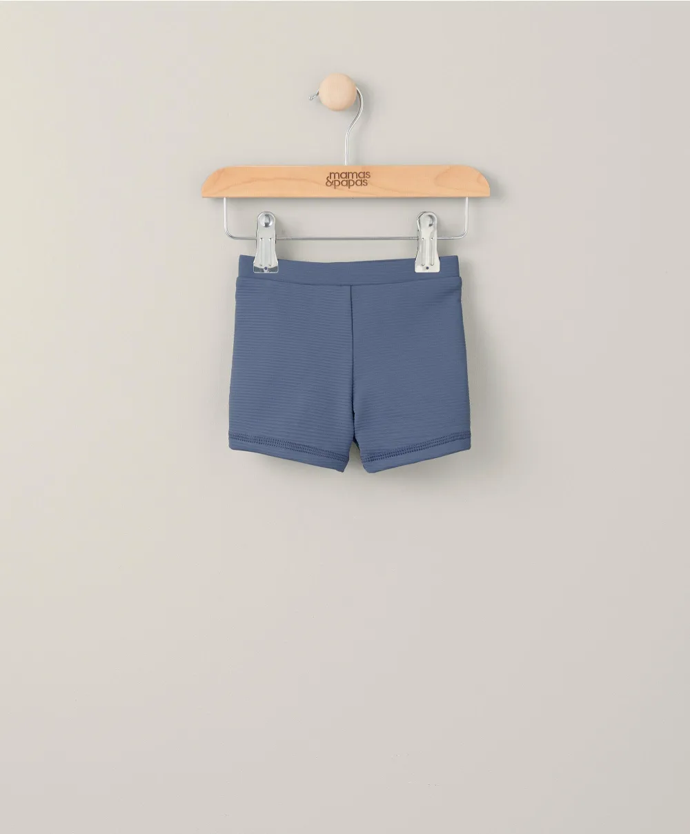 Ribbed Swimming Trunks - Blue