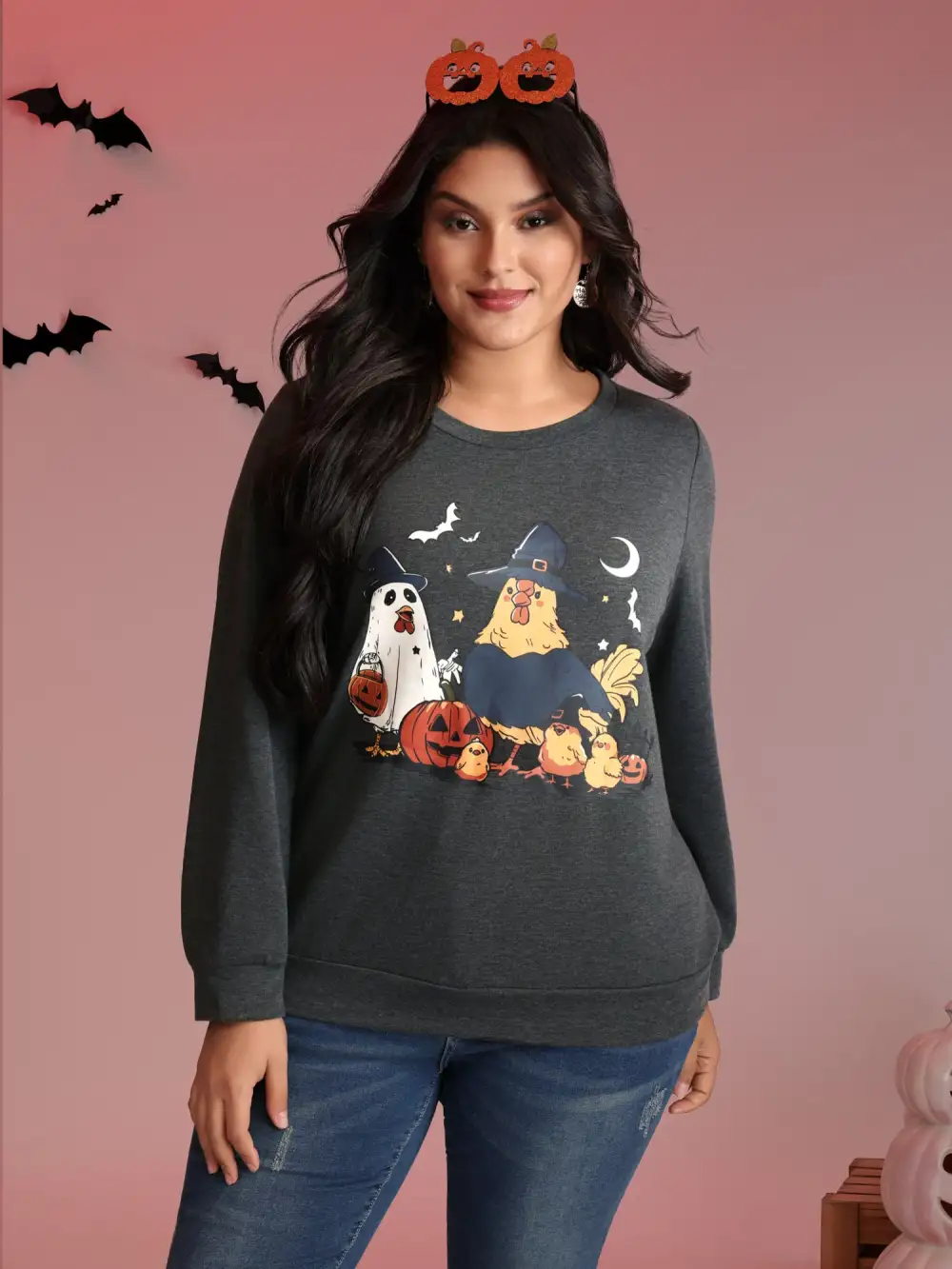 Spooky Midnight Halloween Print Sweatshirt