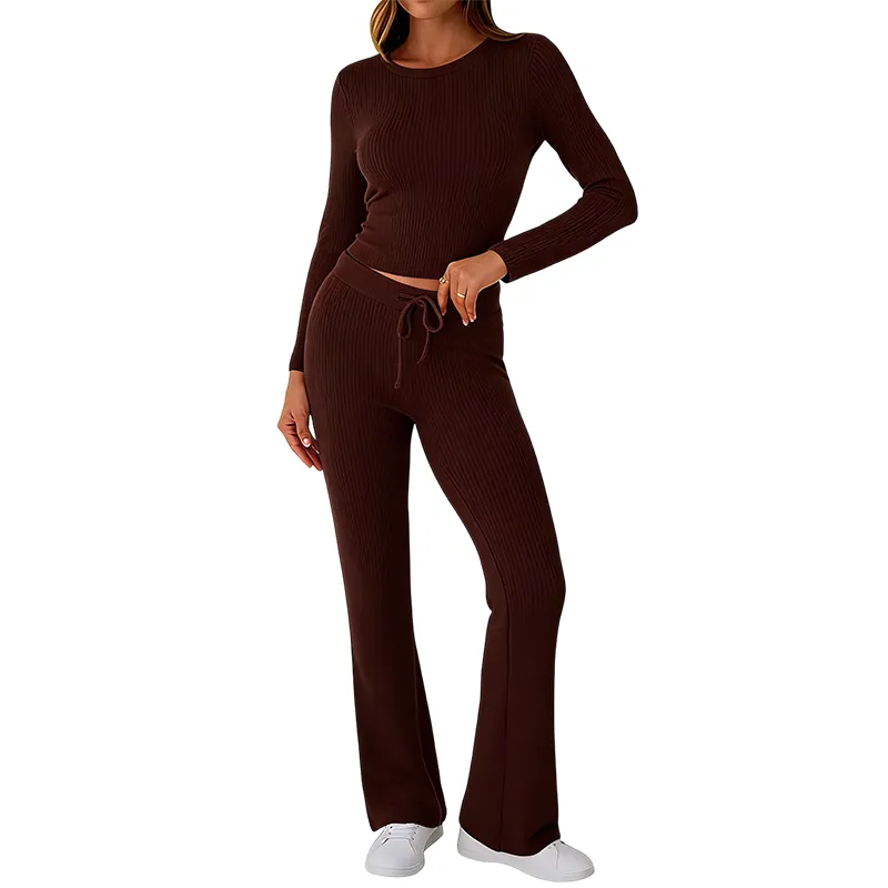 Women's Foldover Flare Leggings & Crop Top Set