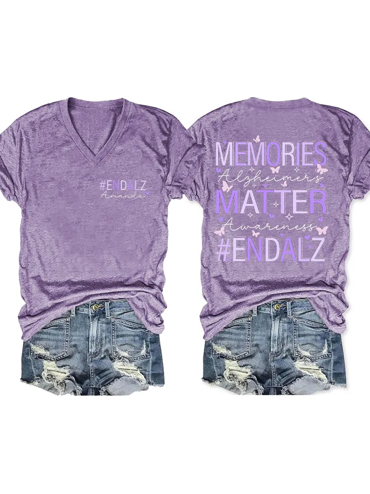 Women'S Memories Matter Endalz V-Neck T-Shirt