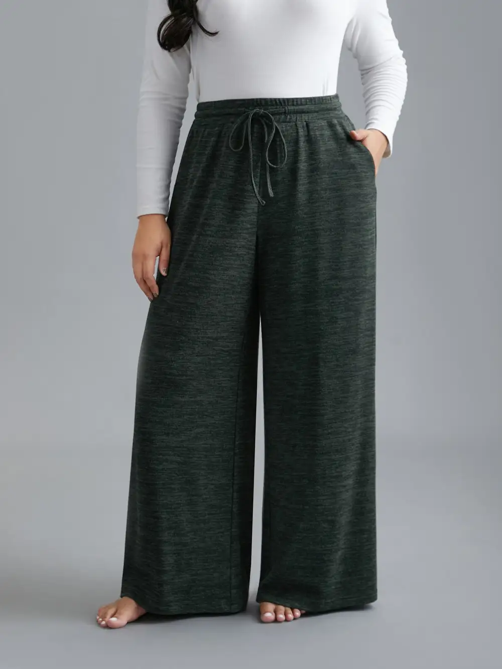 Heather Drawstring Loose Lounge Bottoms