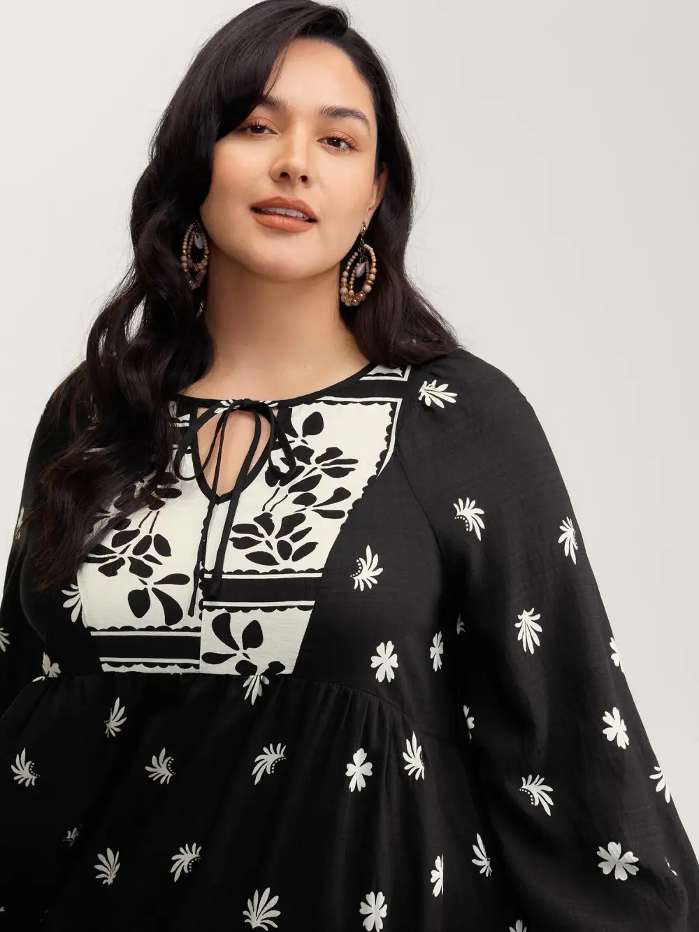 Floral Print Pockets A-Line Flowy Midi Dress