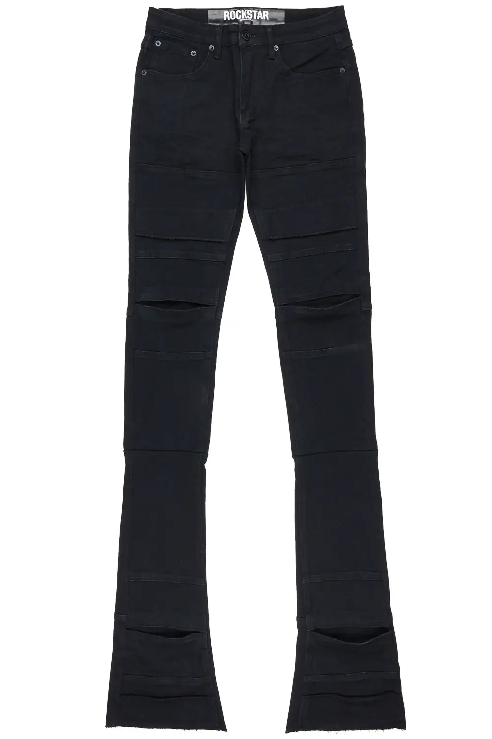 Cedar Black Super Stacked Flare Jean