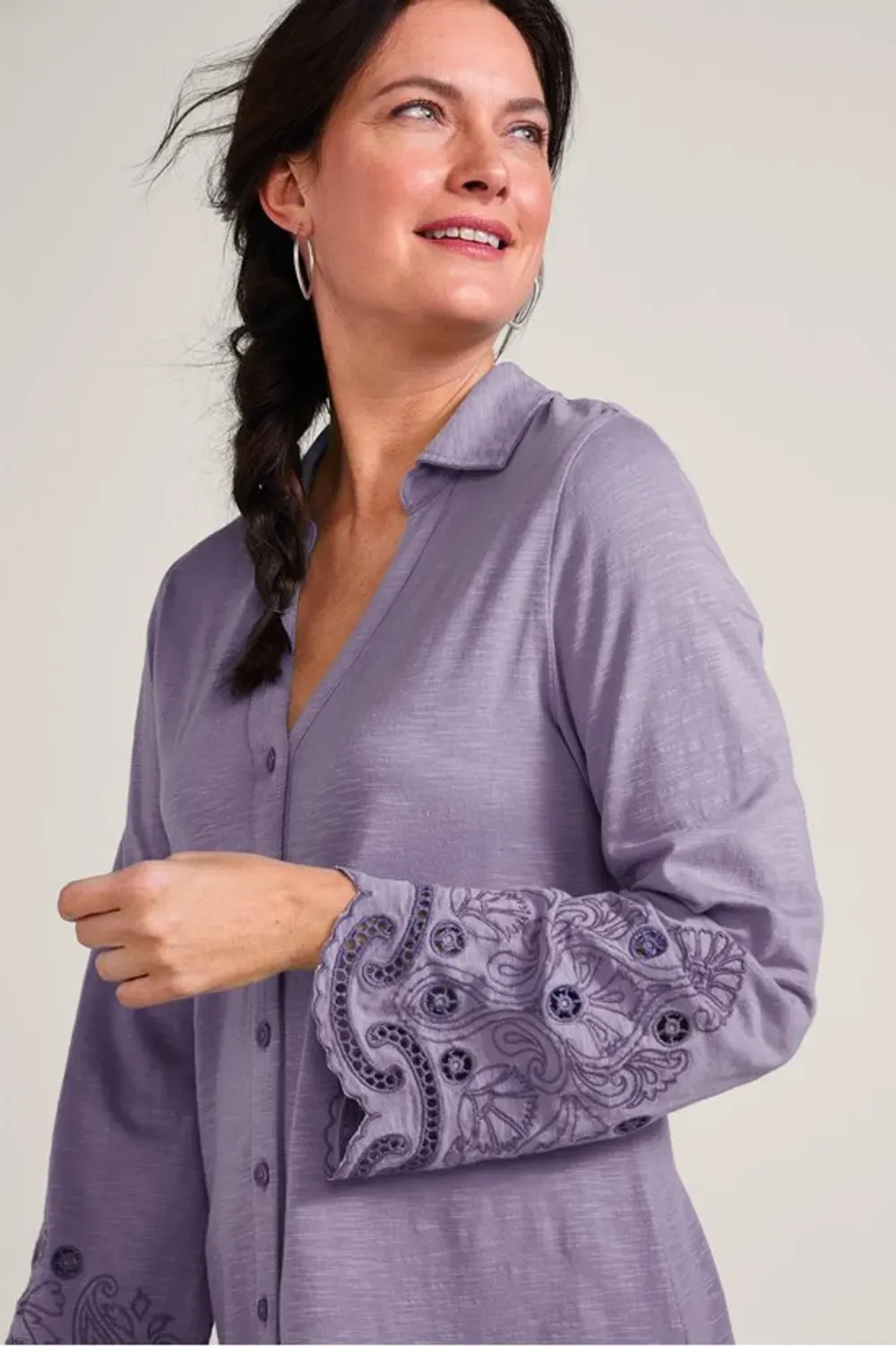 Sylvette Embroidered Tunic Big Shirt