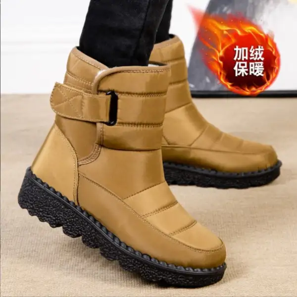 Warm Women's Snow Boots Women's Velcro Waterproof European Size 44 Women's Boots Casual Women's Shoes