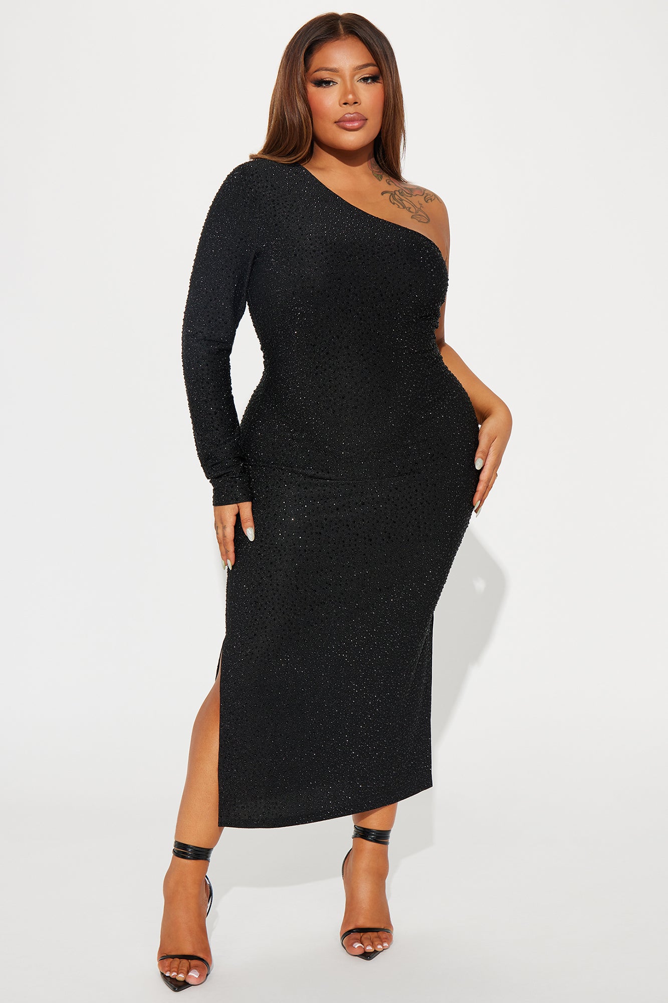 Cherie Embellished Midi Dress - Black